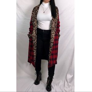 Plaid cheetah coat